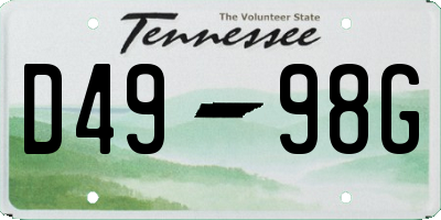 TN license plate D4998G
