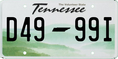 TN license plate D4999I