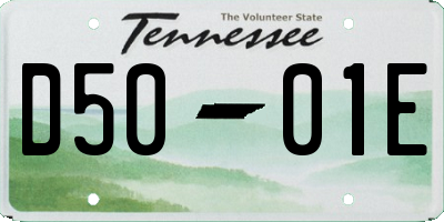 TN license plate D5001E