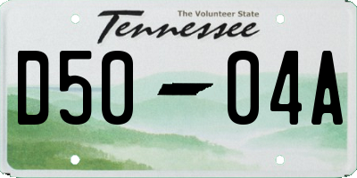 TN license plate D5004A