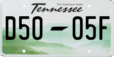 TN license plate D5005F
