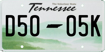 TN license plate D5005K