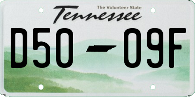 TN license plate D5009F