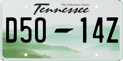 TN license plate D5014Z
