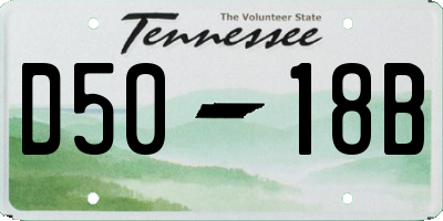 TN license plate D5018B
