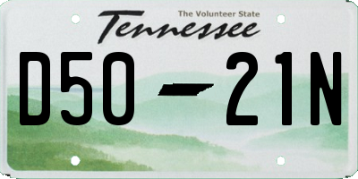 TN license plate D5021N
