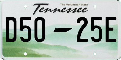 TN license plate D5025E