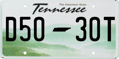 TN license plate D5030T