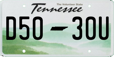TN license plate D5030U