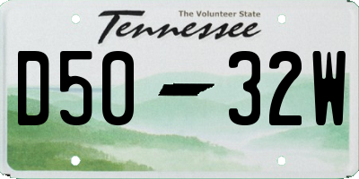 TN license plate D5032W
