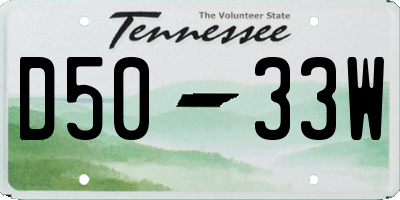 TN license plate D5033W
