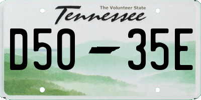 TN license plate D5035E