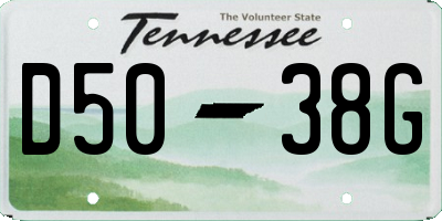 TN license plate D5038G