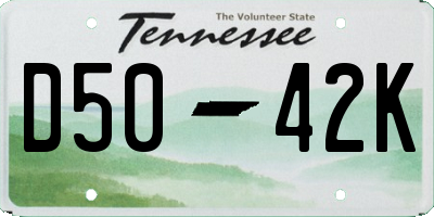 TN license plate D5042K