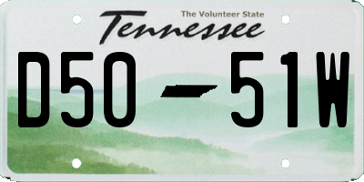 TN license plate D5051W