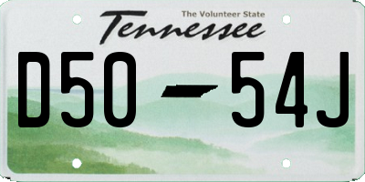 TN license plate D5054J