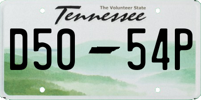 TN license plate D5054P