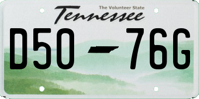 TN license plate D5076G