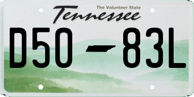 TN license plate D5083L