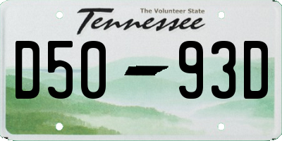 TN license plate D5093D