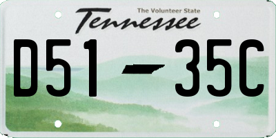 TN license plate D5135C