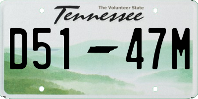 TN license plate D5147M