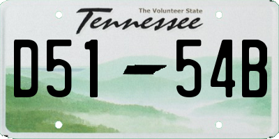 TN license plate D5154B
