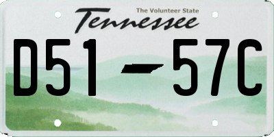 TN license plate D5157C