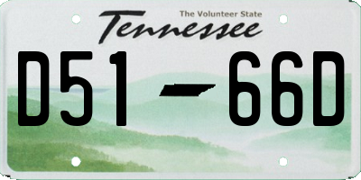 TN license plate D5166D