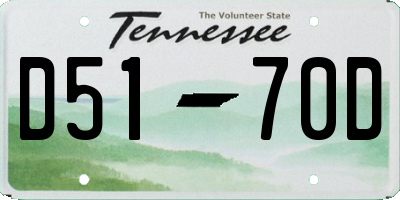 TN license plate D5170D