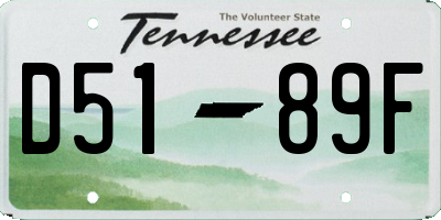 TN license plate D5189F