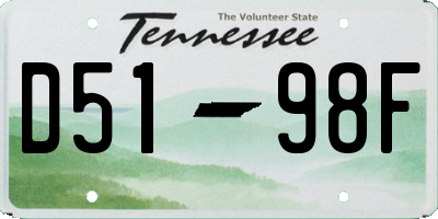 TN license plate D5198F