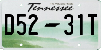 TN license plate D5231T