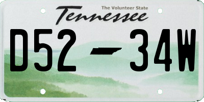TN license plate D5234W