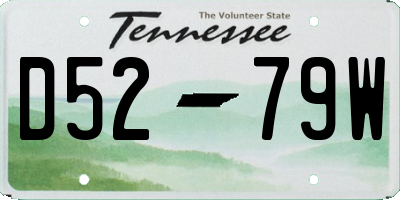 TN license plate D5279W