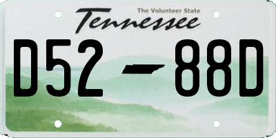 TN license plate D5288D