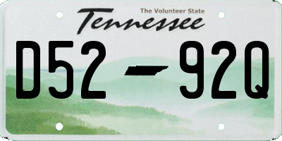 TN license plate D5292Q