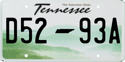 TN license plate D5293A
