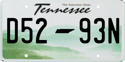 TN license plate D5293N