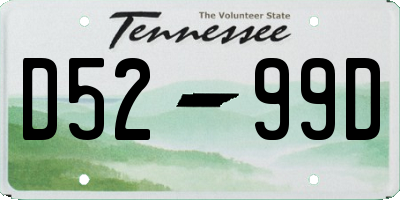 TN license plate D5299D