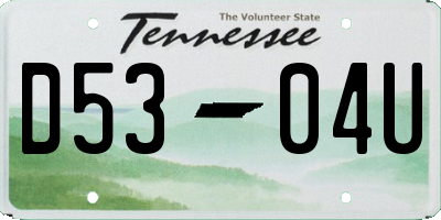TN license plate D5304U