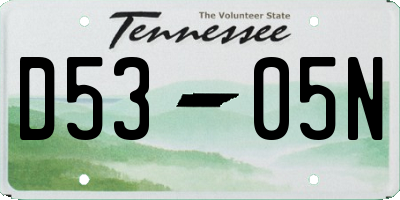TN license plate D5305N