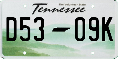 TN license plate D5309K