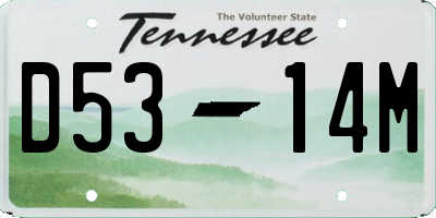 TN license plate D5314M