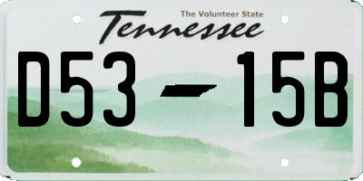 TN license plate D5315B