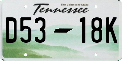 TN license plate D5318K