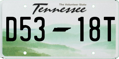 TN license plate D5318T