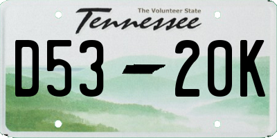TN license plate D5320K