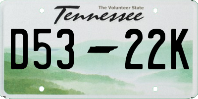 TN license plate D5322K