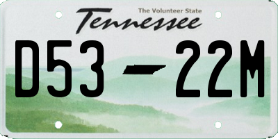 TN license plate D5322M